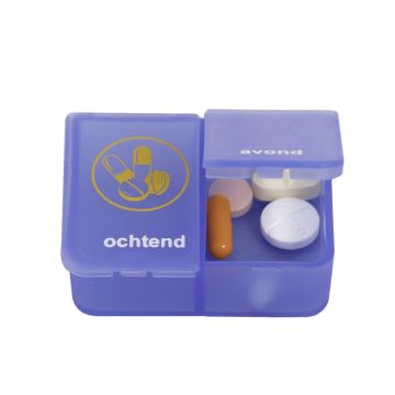 Pillendoos 1 dag  2 compartimenten ochtend / avond op=op