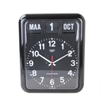 Twemco BQ-12A Nederlandse kalenderklok – zwart