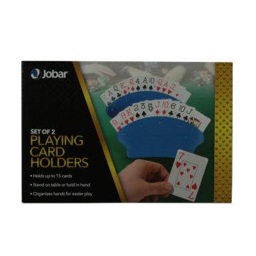 Speelkaartenhouder blauw kunststof set v 2  ( max15 kaarten)