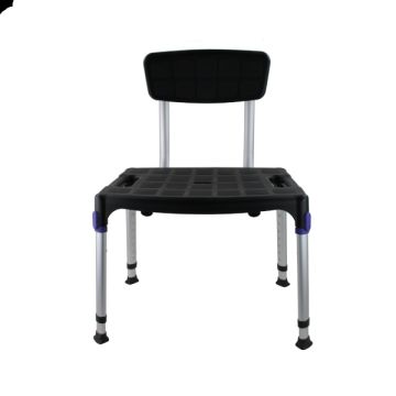 Douchestoel Quattro zwart met rugleuning